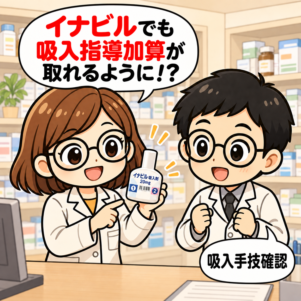 イナビルでも吸入指導加算が取れるように！？ 吸入手技確認